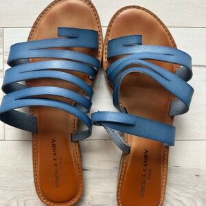 Rock & Candy Navy Blue Multi-Strap Slide Sandals